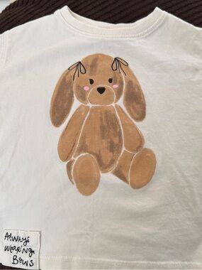 ZARA “Always wearing bows” super cute teddy bear t-shirt Size 1 1/2yr